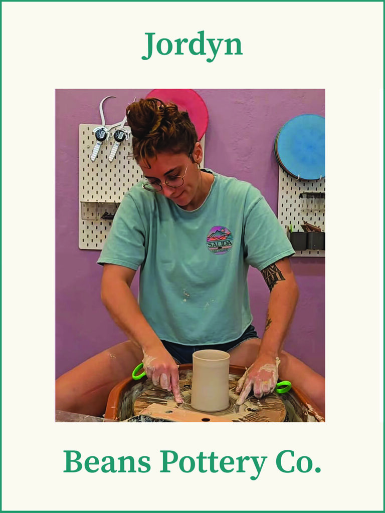 Jordyn of Beans Pottery Co., local Navarre pottery artist, contortionist and maker.
