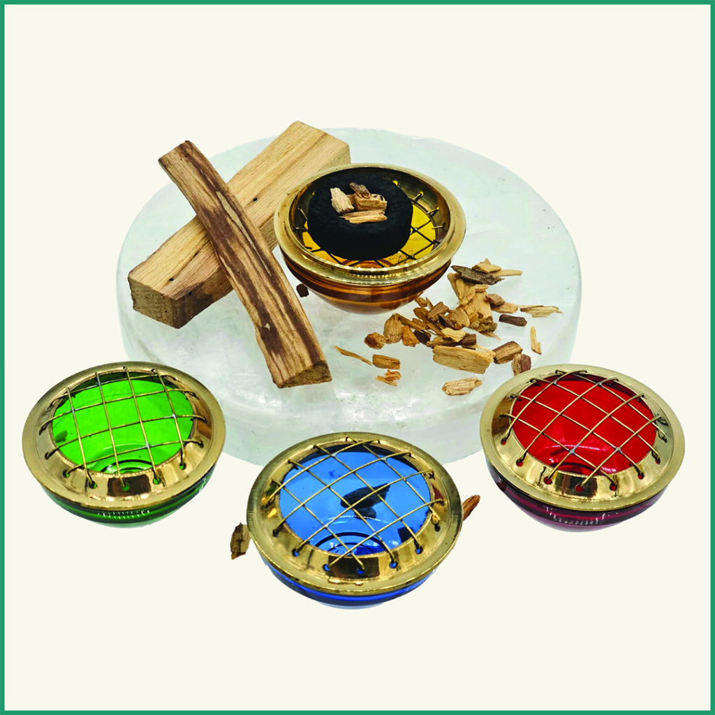 woods and glass incense burners